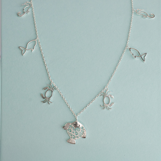 925 Sterling Silver Sea Fish Necklace - Perfect Gift For Natural Lovers