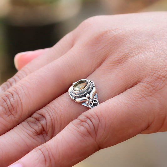 925 Silver Citrine Ring – Yellow Citrine elegant design, timeless sophistication, perfect for women and girls