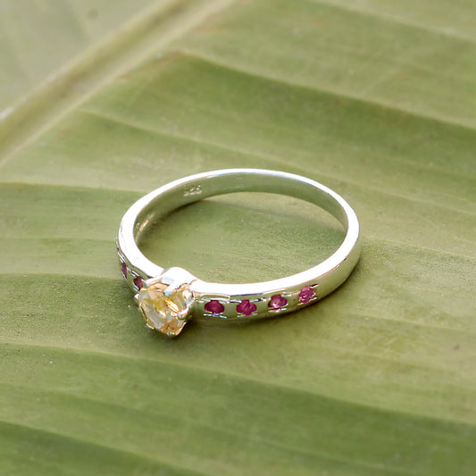 925 Sterling Silver Citrine Ring – Elegant Yellow Gemstone Jewelry for Women, Perfect for Everyday Wear or Special Occasions