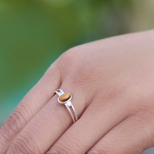 925 Sterling Silver Tiger Eye Ring Bold and Elegant Brown Gemstone Jewelry for Women, Perfect for Everyday Wear or Statement Looks