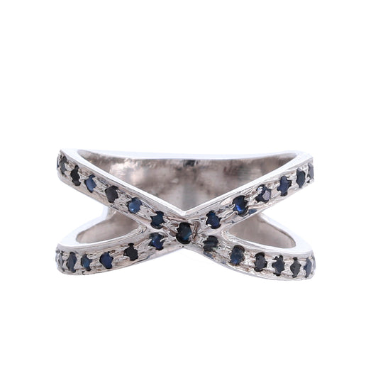 Sterling Silver Blue Sapphire Ring – Elegant Gemstone Jewelry for Women