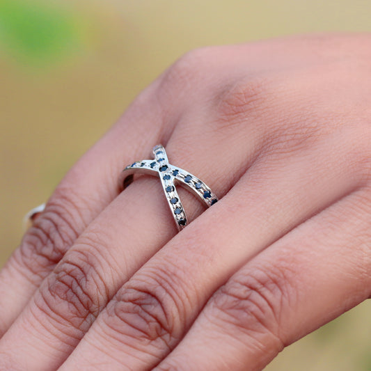 Sterling Silver Blue Sapphire Ring – Elegant Gemstone Jewelry for Women