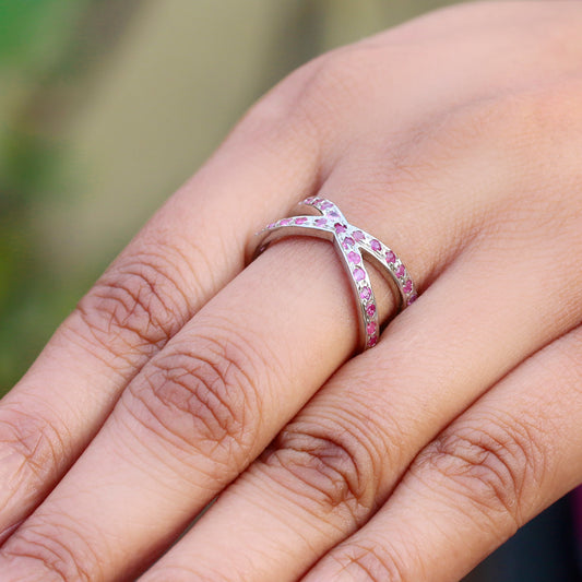 925 Sterling Silver Ruby Ring Elegant Gemstone Jewelry for Women