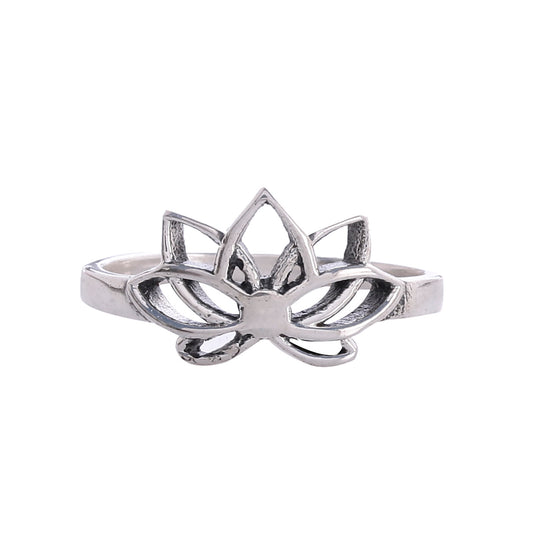 925 Exquisite Lotus-Shaped Silver Rings: Handcrafted Sterling Silver Jewelry for Elegant and Timeless Beauty