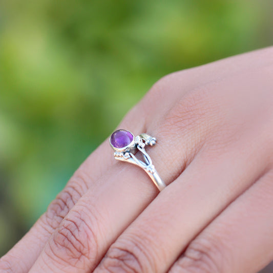 925 Sterling Silver Amethyst Ring Elegant Oval Gemstone Design for Women, Perfect for  Everyday Wear