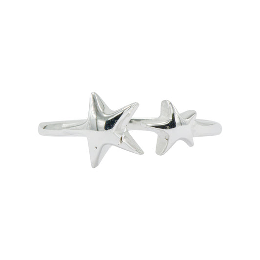925 Silver Star-Shaped Rings – Adjustable silver bands for a trendy statement look. Perfect for women and girls
