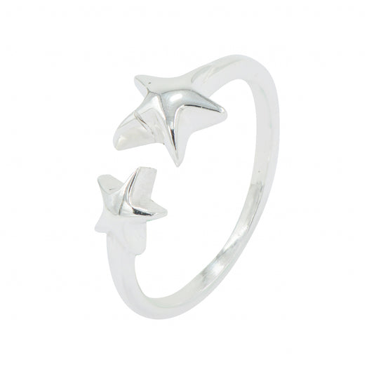925 Silver Star-Shaped Rings – Adjustable silver bands for a trendy statement look. Perfect for women and girls