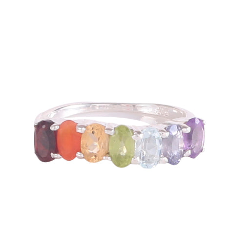 925 Sterling Silver Chakra Gemstone Ring – Handmade Chakra Jewelry for Women