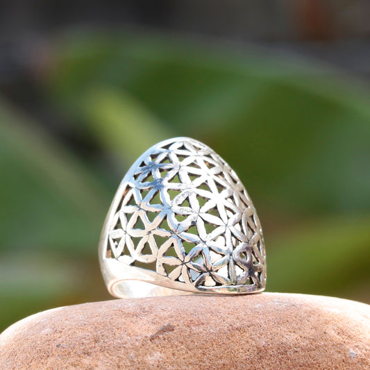 925 Elegant Sterling Silver Filigree Ring – Intricate Vintage Design for Timeless Beauty, Perfect for Everyday or Special Occasions
