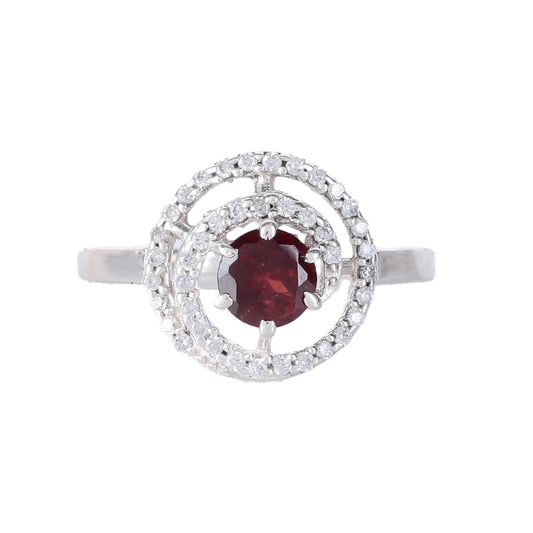 925 Silver Garnet zircon Stone Ring – Deep red garnet, elegant design, timeless sophistication, perfect for women and girls. Luxurious appeal