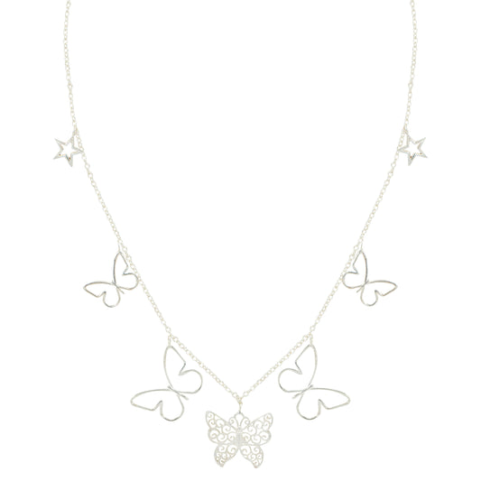 925 Sterling Silver Butterfly Charm Necklace, Whimsical butterfly Necklace - Perfect Gift For Natural Lovers