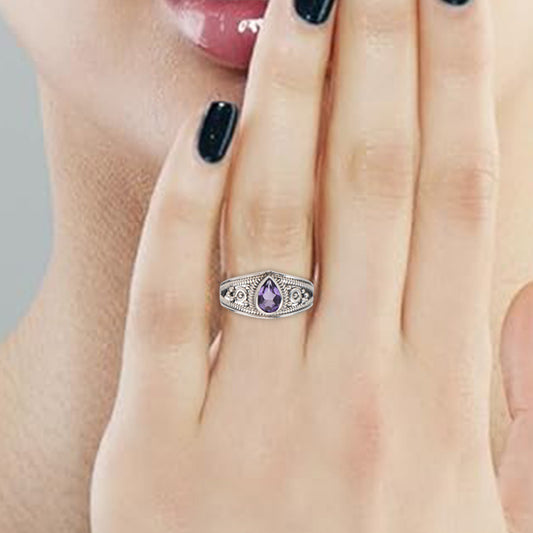 925 Silver Luxury Silver Jewelry: Stunning Amethyst Rings,Timeless Elegance for Every Occasion