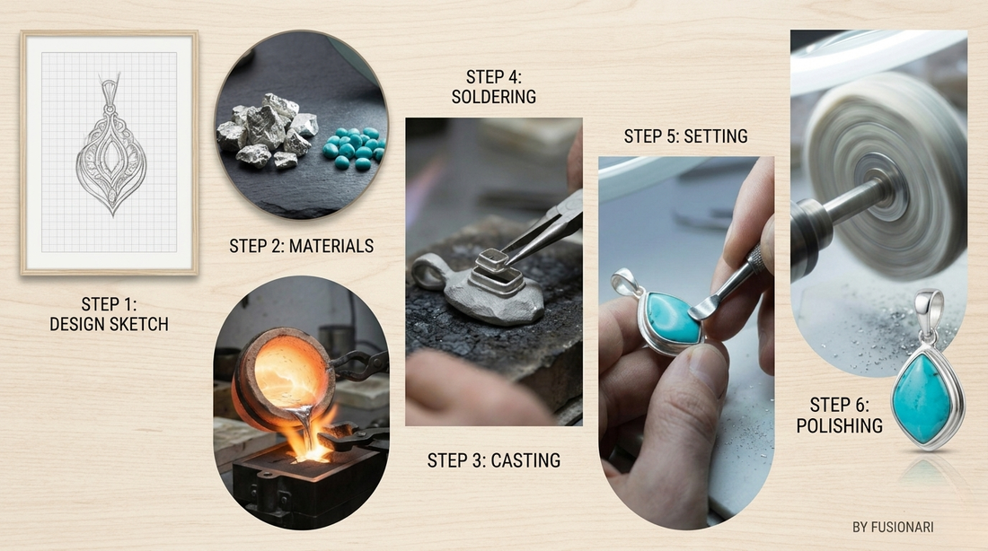 How 925 Sterling Silver Gemstone Jewellery Is Made – Complete Process by Fusionari