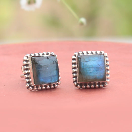 925 Sterling Silver  Labradorite Earrngs for Women | Minimalist Jewelry for All Occasions