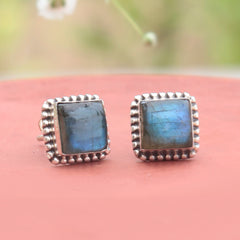 925 Sterling Silver  Labradorite Earrngs for Women | Minimalist Jewelry for All Occasions