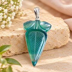 Aranyaka Green Onyx Silver Pendant