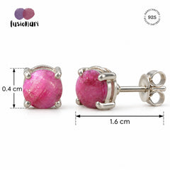 Japa – Ruby Silver Stud Earrings