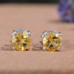 Tapas – Citrine Silver Stud Earrings