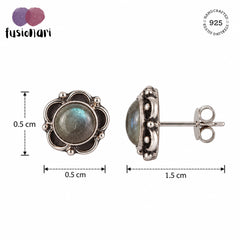 Gulnar –  Labradorite Silver Stud Earrings