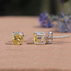 Tapas – Citrine Silver Stud Earrings