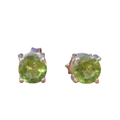 Tapas – Peridot Silver Stud Earrings