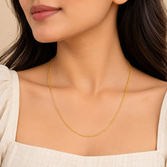 925 Sterling Silver Gold-Plated Chain with Spring Lock
