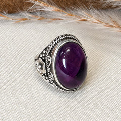 Rajsi - Amethyst Silver Ring