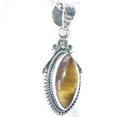 Hemrekha Tiger Eye Silver Pendant