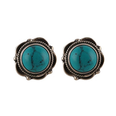 Gulnar – Turquoise Silver Stud Earrings