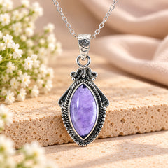 Pushpank Amethyst Silver Pendant