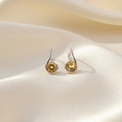 Comma – Citrine Silver Stud Earrings