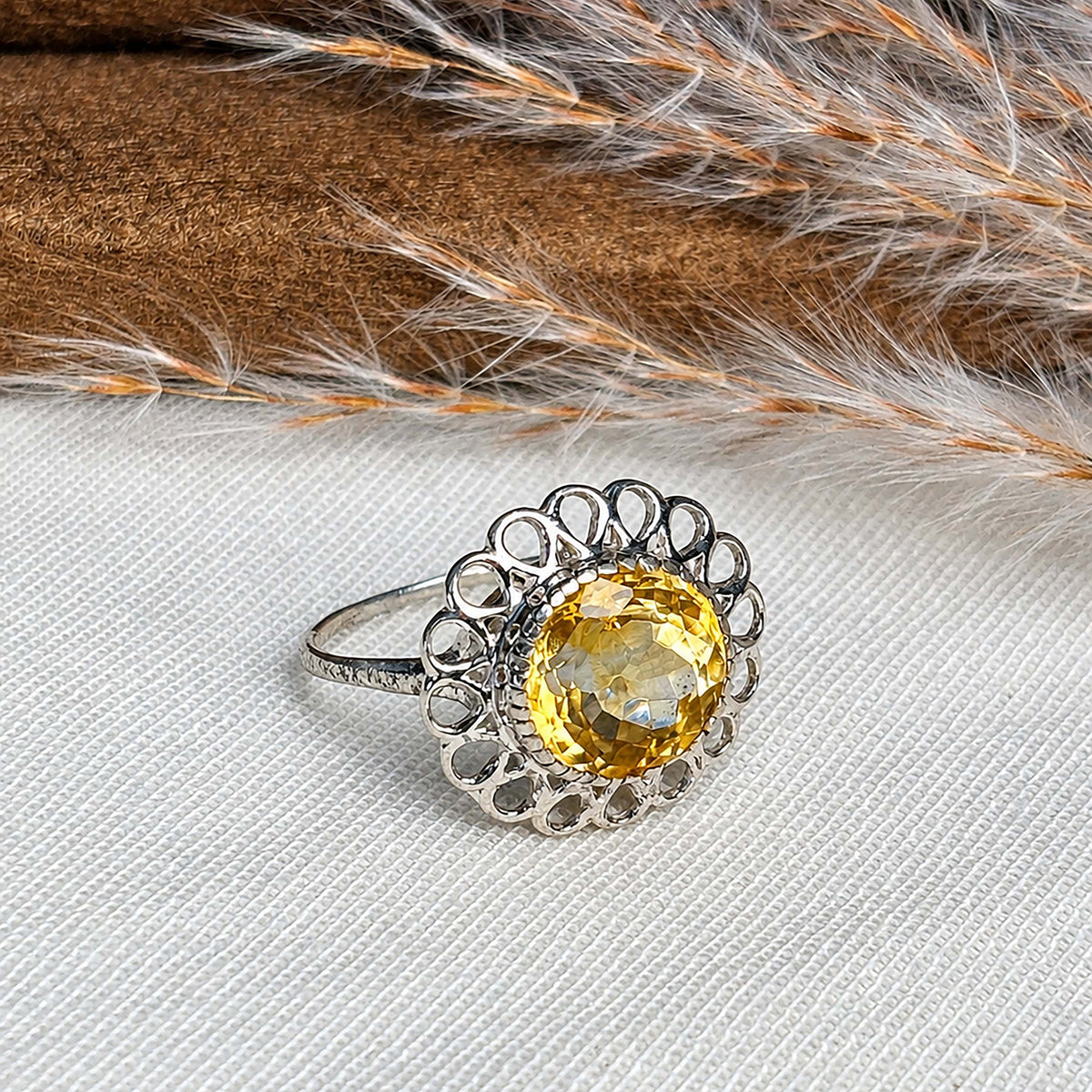 Harini - Citrine Silver Ring