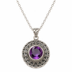 Kuhu – Amethyst Silver Pendant
