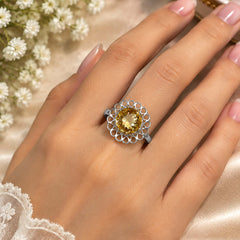 Harini - Citrine Silver Ring