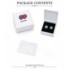 925 Silver Eartops with round Turquoise handmade in bezel setting with push closure