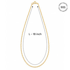 925 Sterling Silver Gold-Plated Chain with Spring Lock