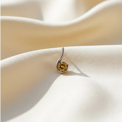 Comma – Citrine Silver Stud Earrings
