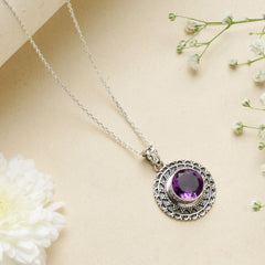 Kuhu – Amethyst Silver Pendant