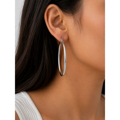 925 Sterling Silver Classic Hoop Earrings for Women Round Minimalist Circular Design