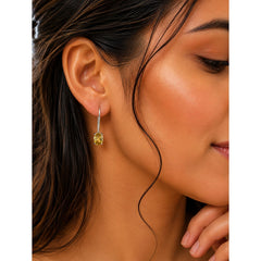 925 Sterling Silver Citrine Earring, Yellow Gemstone Handcrafted jewellary