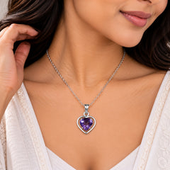 Anahata – Amethyst Silver Heart Pendant