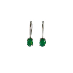 925 Sterling Silver Green Onyx Earring, Green Gemstone Handcrafted Jewellry