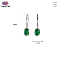 925 Sterling Silver Green Onyx Earring, Green Gemstone Handcrafted Jewellry