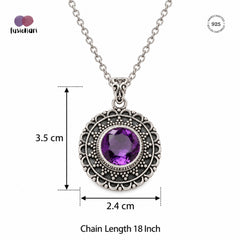 Kuhu – Amethyst Silver Pendant