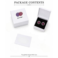 925 Silver Eartops with round faceted Ruby stone handmade in bezel setting with push closure