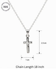 925 Sterling Silver Minimal Cross Pendant Classic Plus Symbol Design
