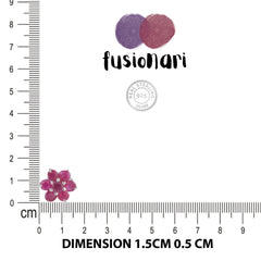 Chameli – Flower Ruby Silver Stud Earrings