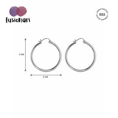 925 Sterling Silver Classic Hoop Earrings for Women Round Minimalist Circular Design