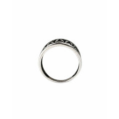 925 Silver Ring Geometric Lattice Openwork Pattern Band