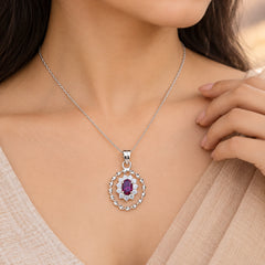 Vanya Garnet Silver Pendant